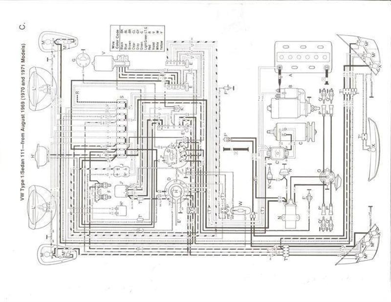 1970 Beetle wiring schematic Aug 69 and up A.jpg
